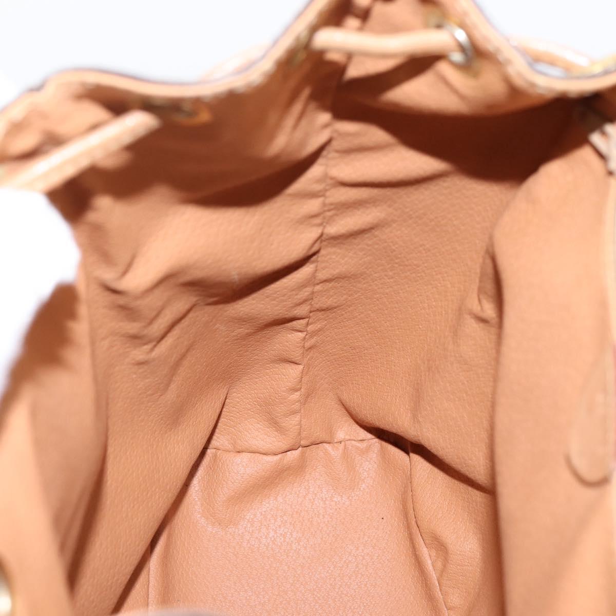 CELINE Macadam Backpack PVC Leather Brown Gold Tone Auth ka6222
