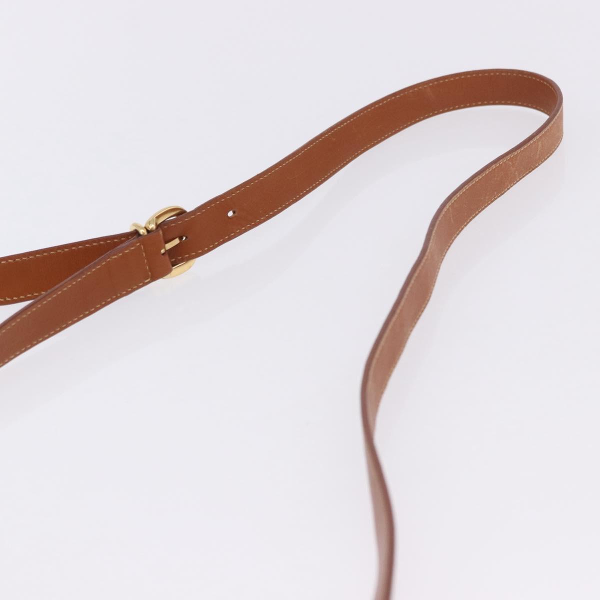 GUCCI Shoulder Bag Leather Beige Gold Tone 001 22 1053 Auth ka6226