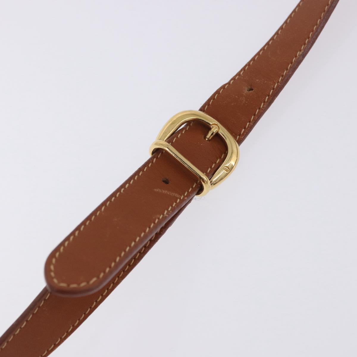 GUCCI Shoulder Bag Leather Beige Gold Tone 001 22 1053 Auth ka6226