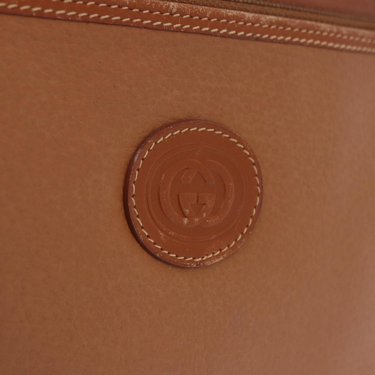 GUCCI Shoulder Bag Leather Beige Gold Tone 001 22 1053 Auth ka6226