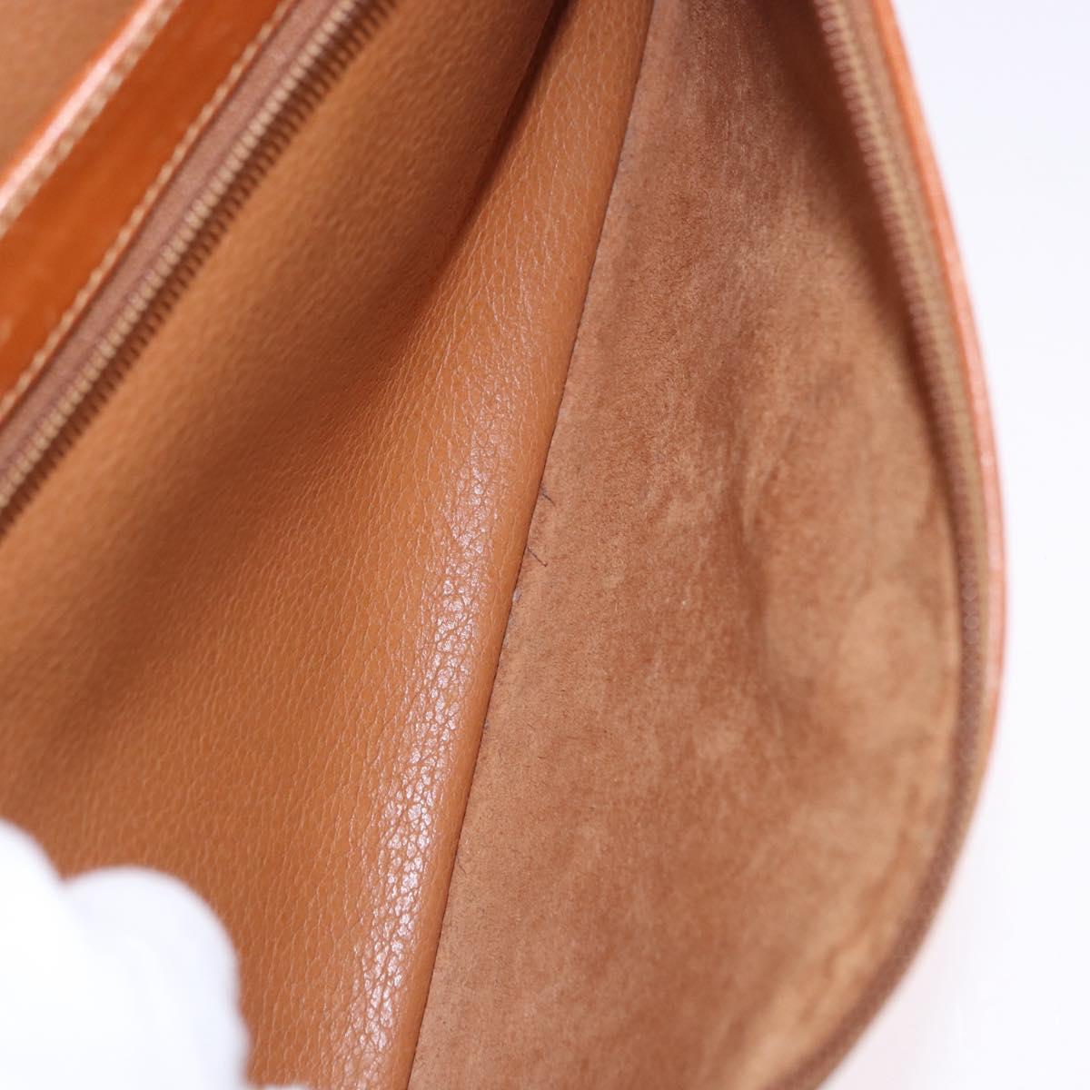 GUCCI Shoulder Bag Leather Beige Gold Tone 001 22 1053 Auth ka6226