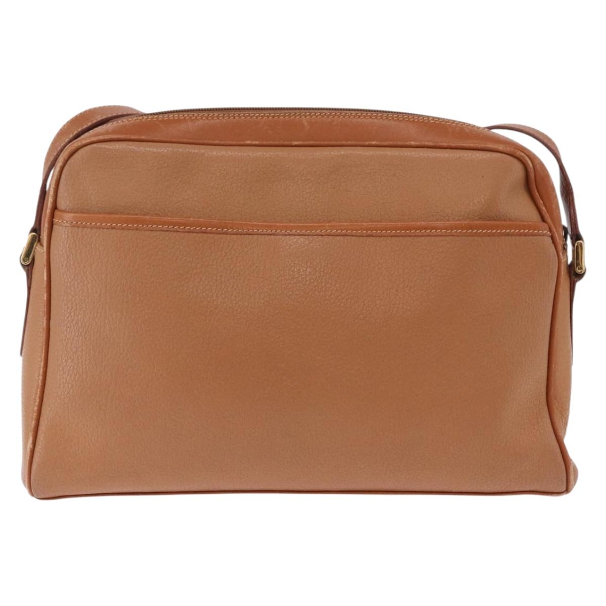 GUCCI Shoulder Bag Leather Beige Gold Tone 001 22 1053 Auth ka6226