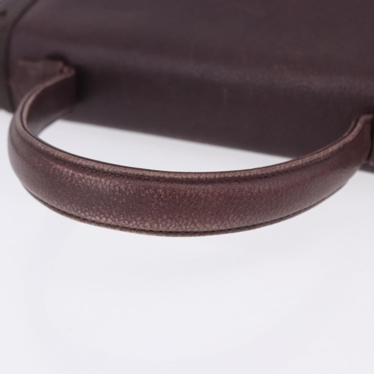 SAINT LAURENT Hand Bag Leather 2way Bordeaux Gold Tone Auth ka6227A