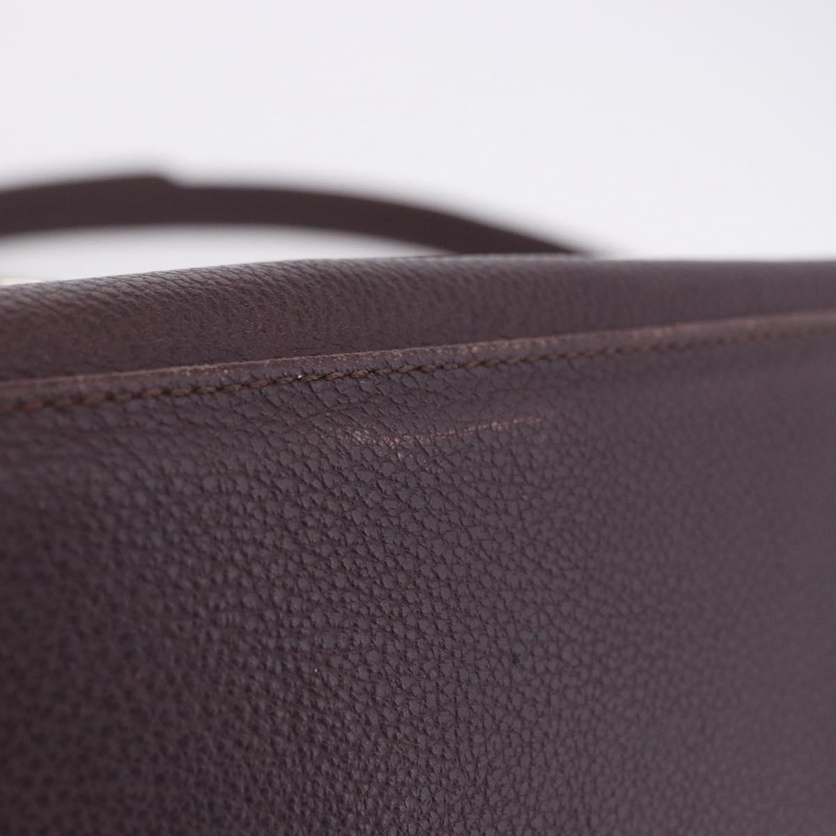 SAINT LAURENT Hand Bag Leather 2way Bordeaux Gold Tone Auth ka6227A