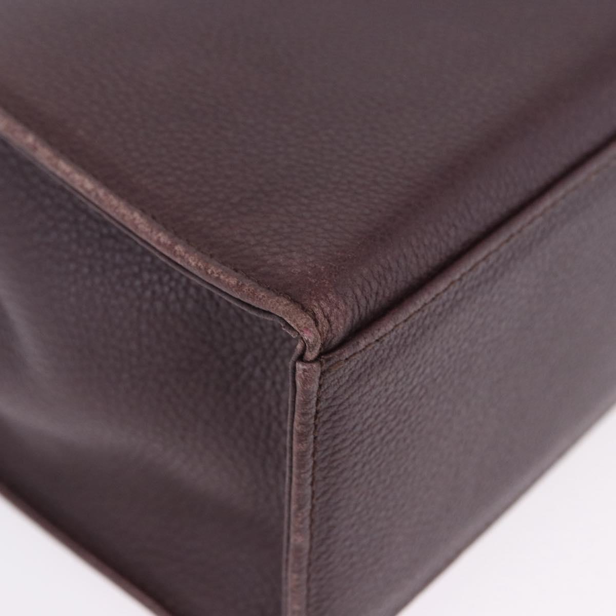 SAINT LAURENT Hand Bag Leather 2way Bordeaux Gold Tone Auth ka6227A
