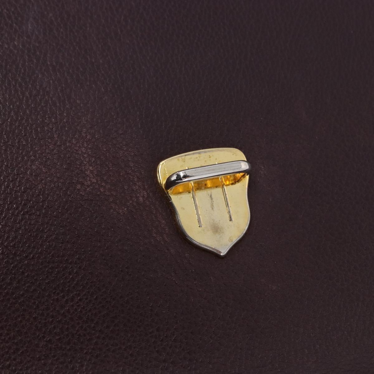 SAINT LAURENT Hand Bag Leather 2way Bordeaux Gold Tone Auth ka6227A