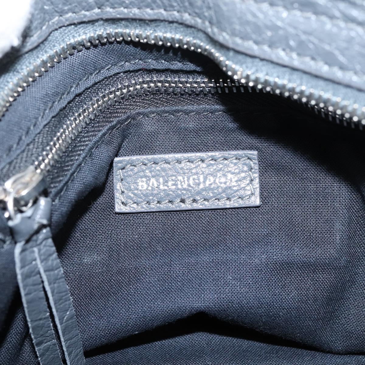 BALENCIAGA Classic Mini City Hand Bag Leather Gray Silver 300295 Auth ka6230SAM