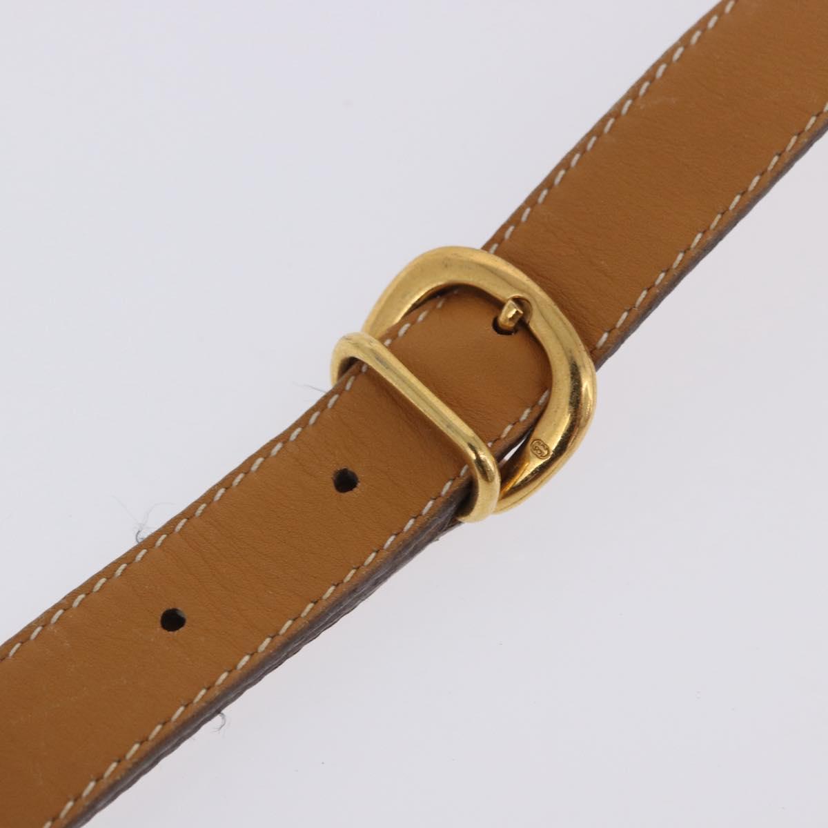GUCCI Micro GG Shoulder Bag PVC Leather Beige Gold Tone 001 116 0925 Auth ka6232