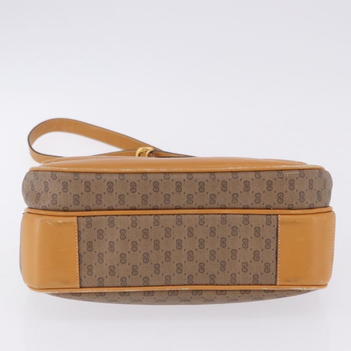 GUCCI Micro GG Shoulder Bag PVC Leather Beige Gold Tone 001 116 0925 Auth ka6232