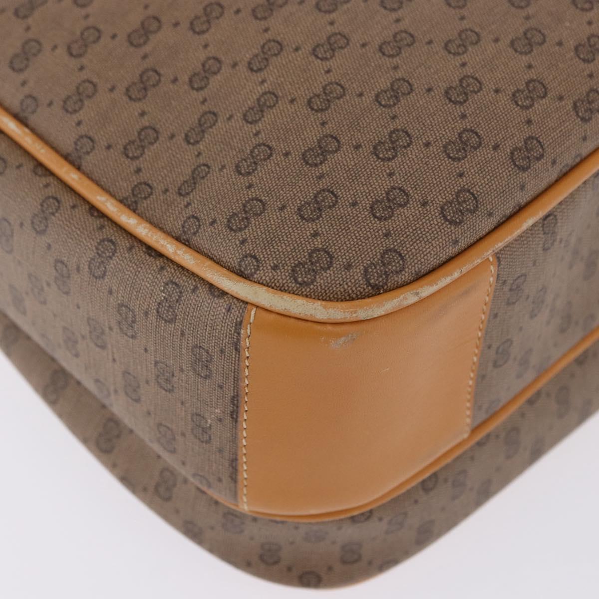 GUCCI Micro GG Shoulder Bag PVC Leather Beige Gold Tone 001 116 0925 Auth ka6232