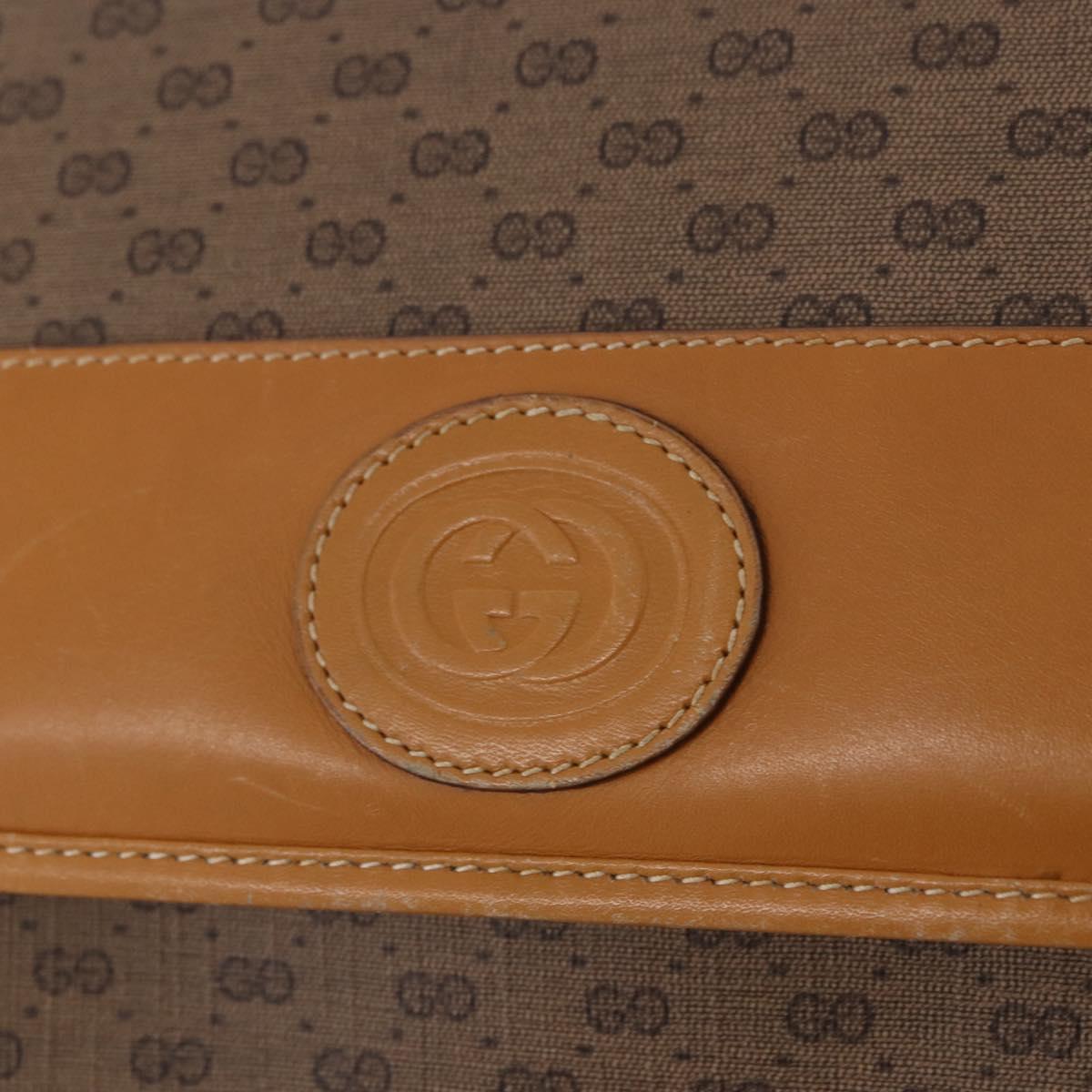 GUCCI Micro GG Shoulder Bag PVC Leather Beige Gold Tone 001 116 0925 Auth ka6232