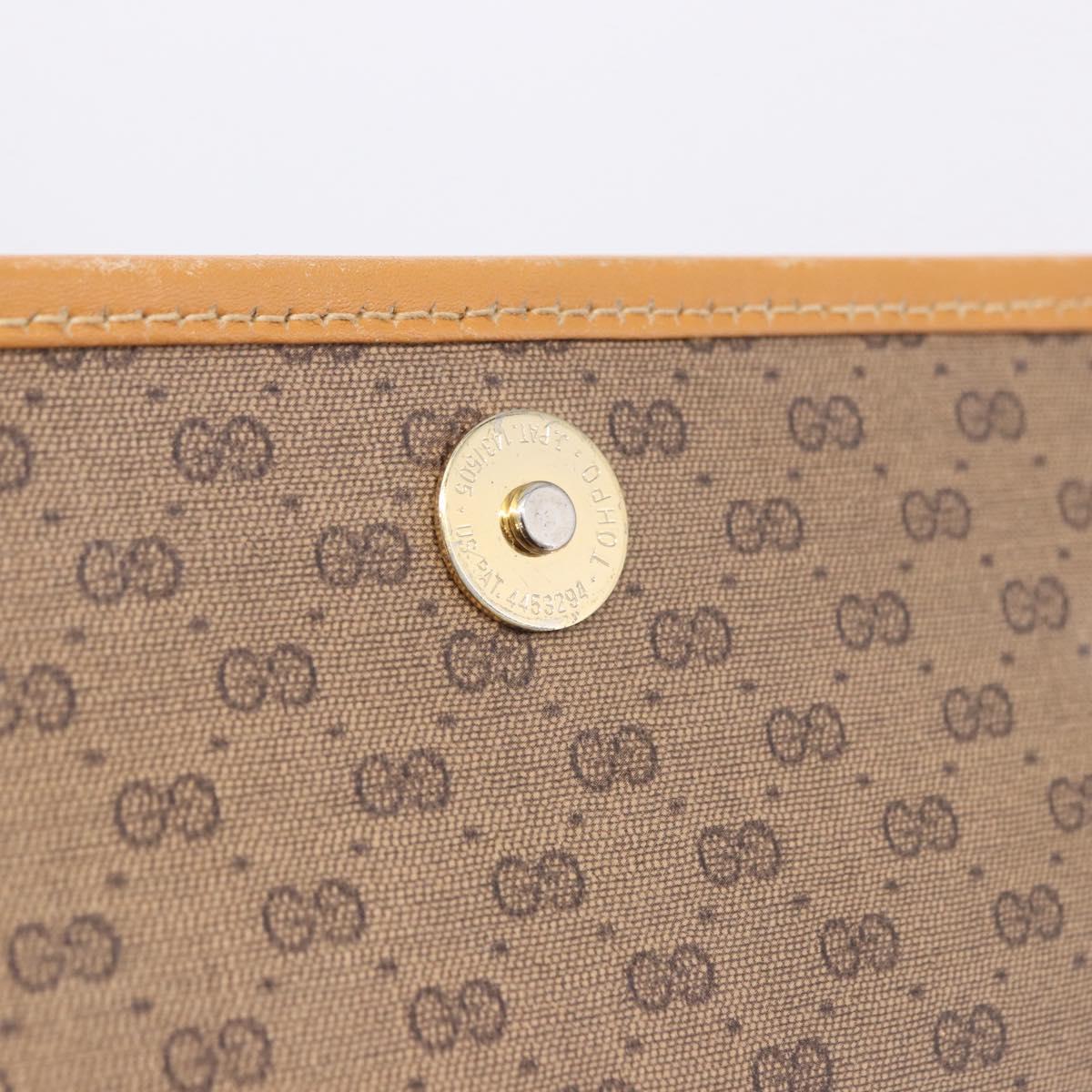 GUCCI Micro GG Shoulder Bag PVC Leather Beige Gold Tone 001 116 0925 Auth ka6232