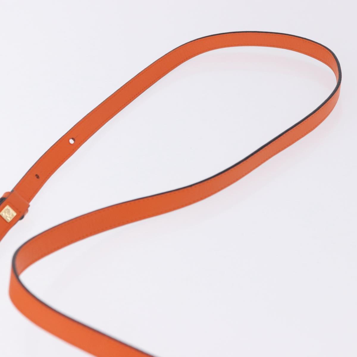 LOEWE Shoulder Bag Leather Orange Gold Tone Auth ka6237A