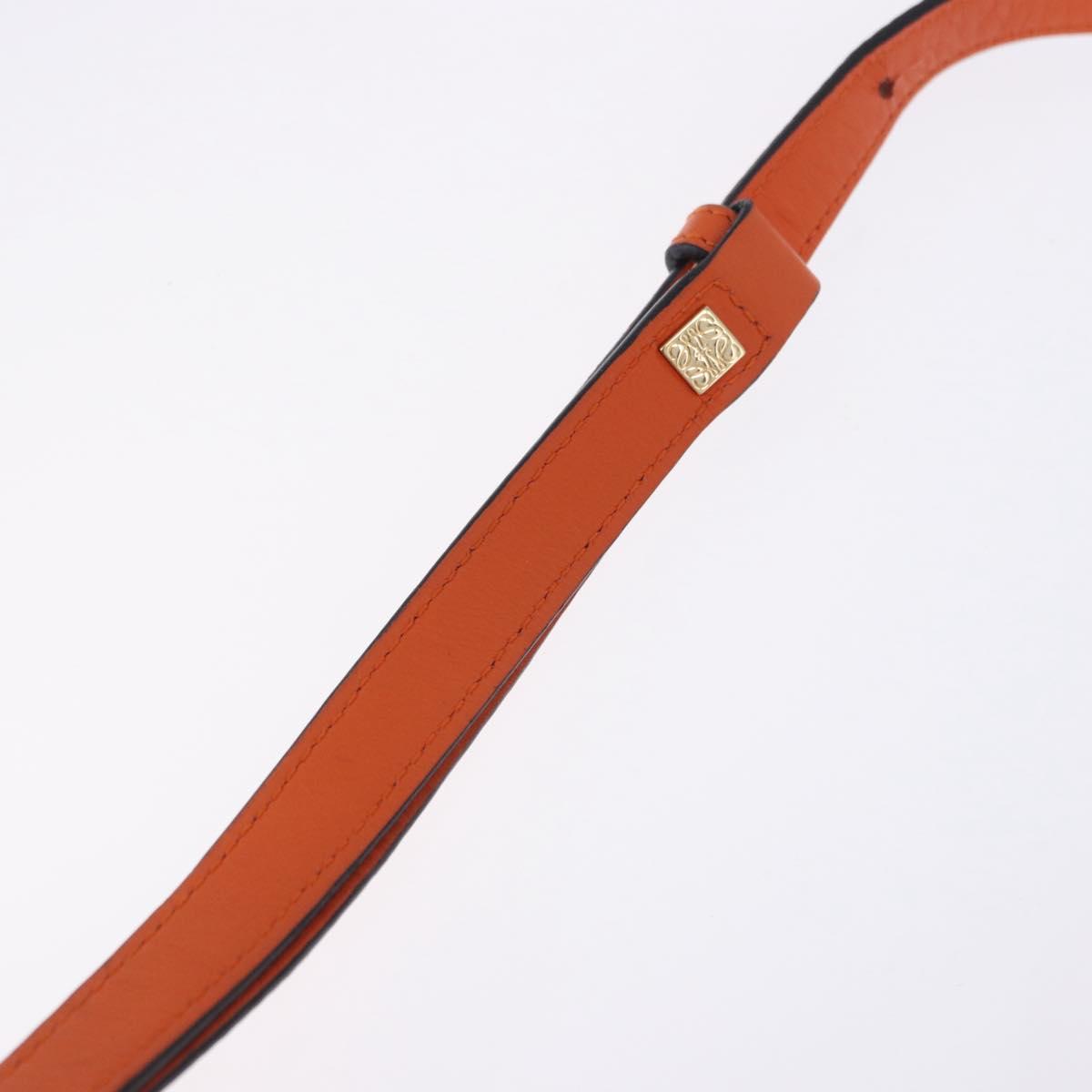 LOEWE Shoulder Bag Leather Orange Gold Tone Auth ka6237A