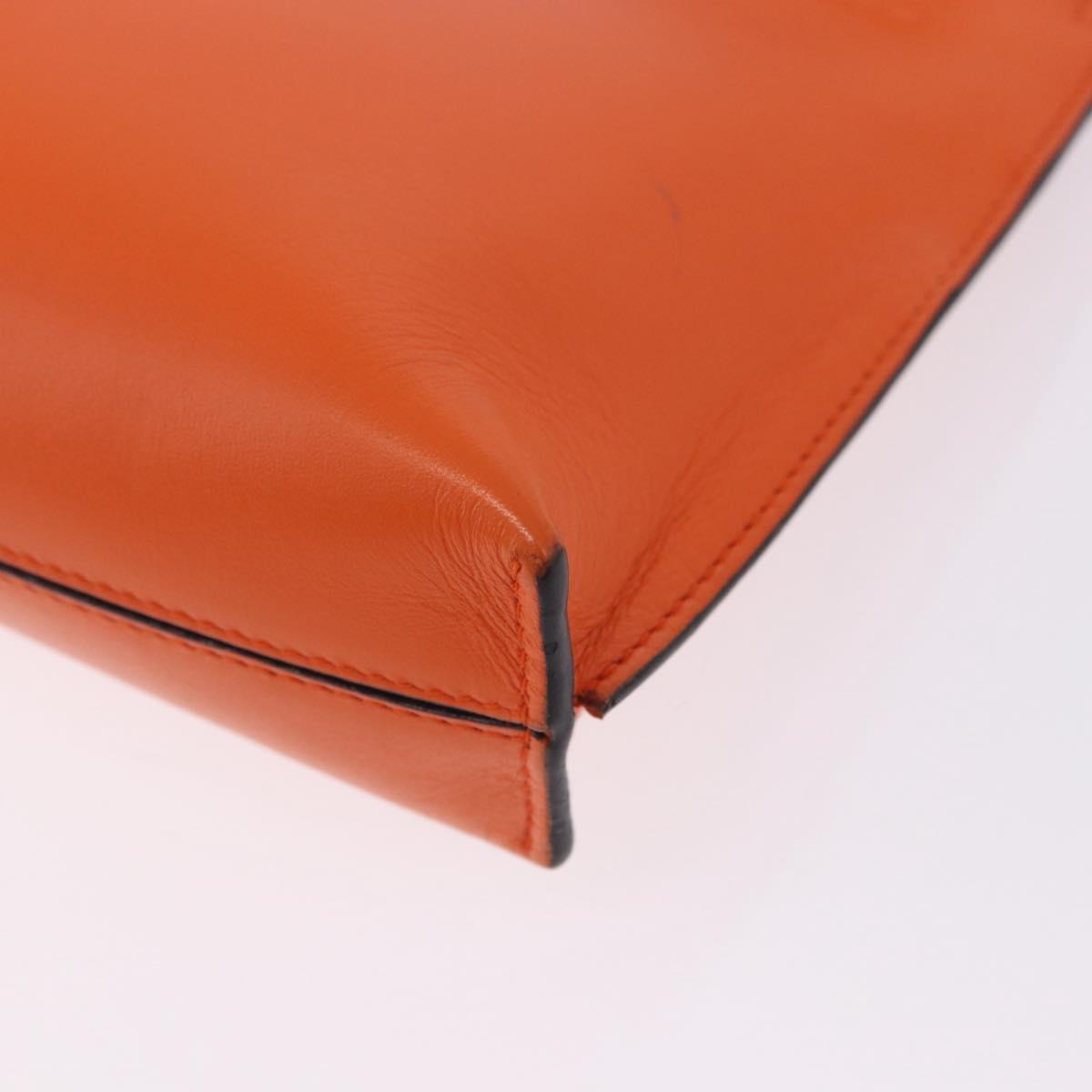 LOEWE Shoulder Bag Leather Orange Gold Tone Auth ka6237A