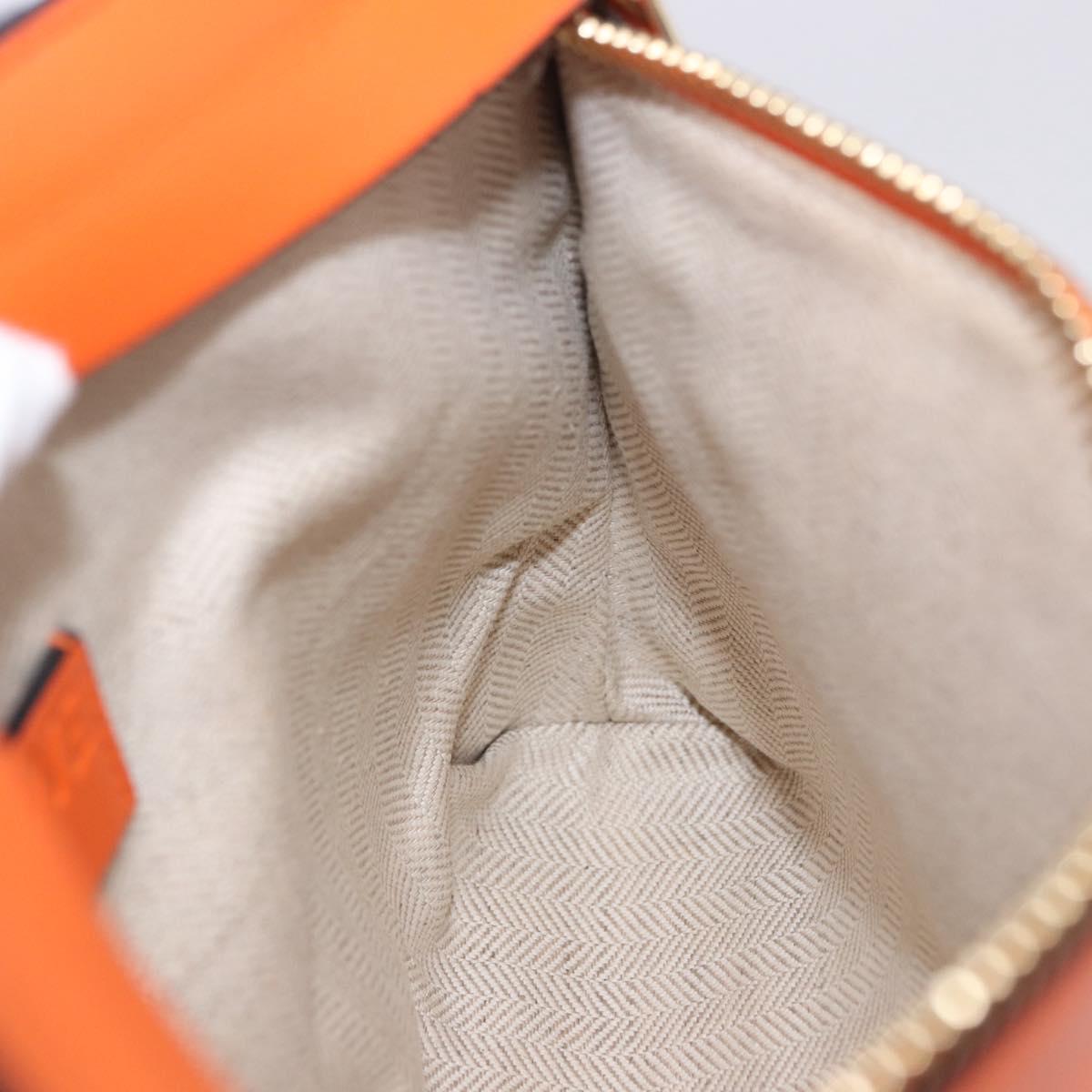 LOEWE Shoulder Bag Leather Orange Gold Tone Auth ka6237A
