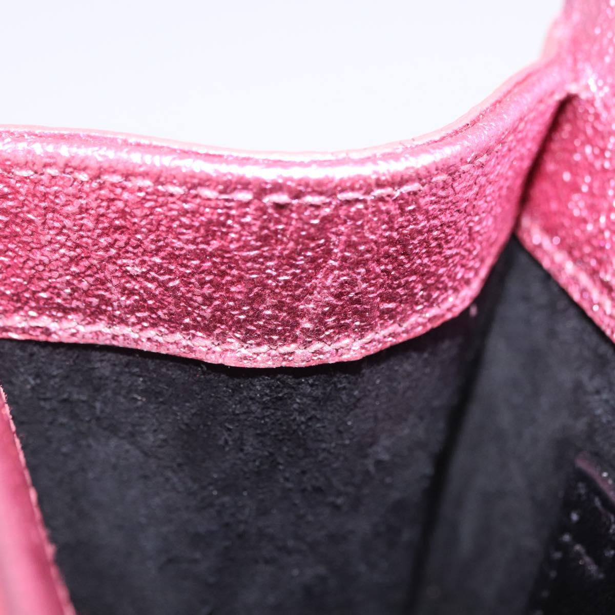 SAINT LAURENT Chain Shoulder Bag Leather Pink Gold Tone Auth ka6239M
