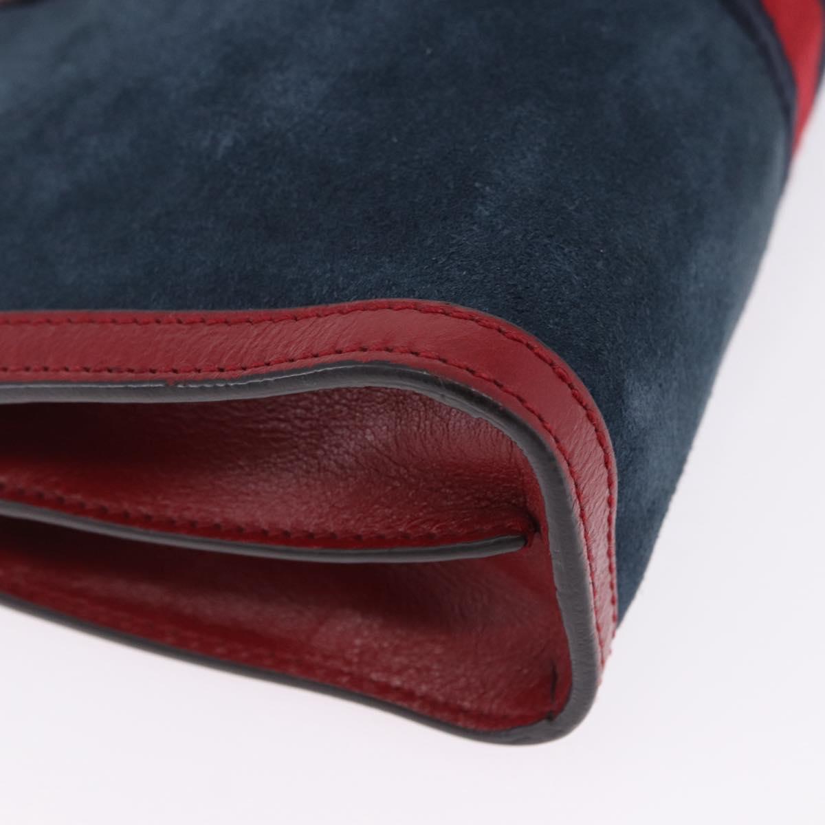 GUCCI Ophdia GG Chain Shoulder Bag Suede Navy 503877 Auth ka6243V