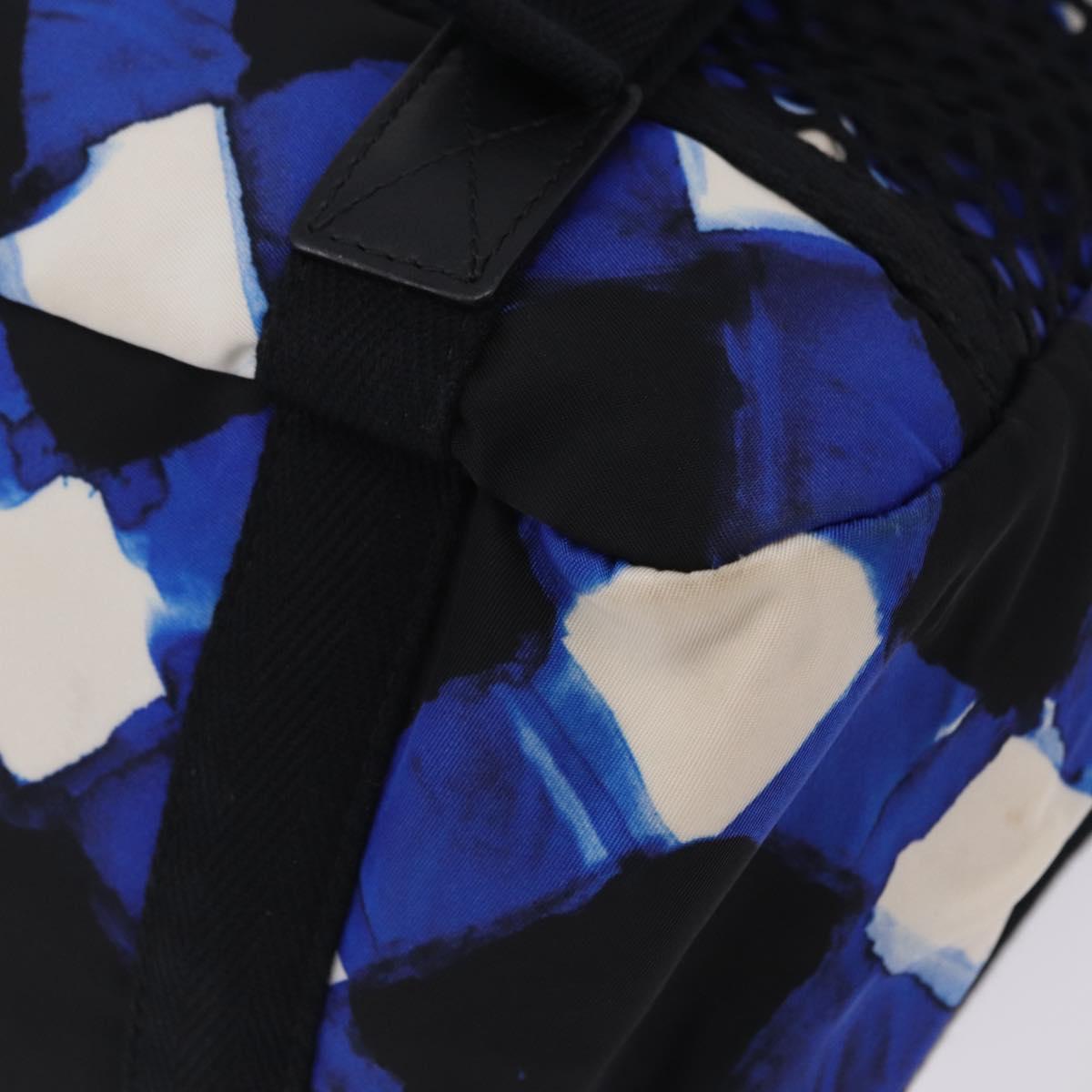 CHANEL Airline Tote Bag Nylon 2way Blue Silver CC Auth ka6246V