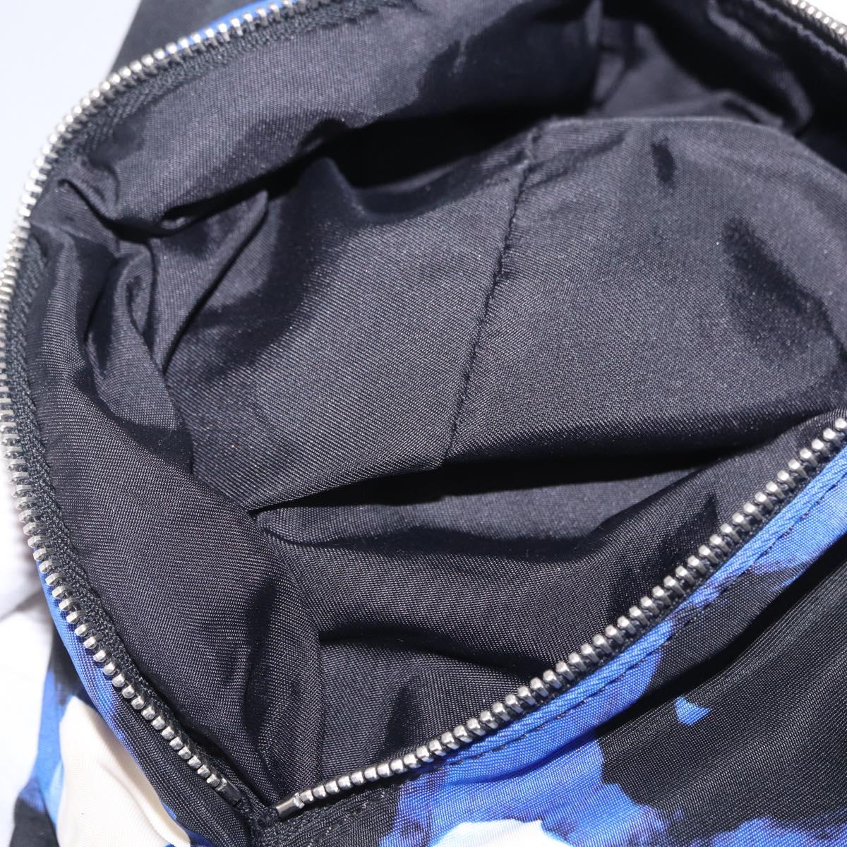 CHANEL Airline Tote Bag Nylon 2way Blue Silver CC Auth ka6246V