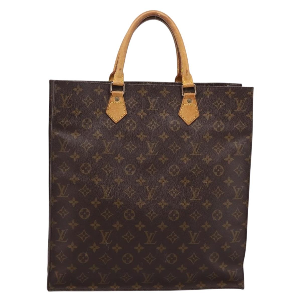 LOUIS VUITTON Monogram Sac Plat Hand Bag M51140 LV Auth ka6247