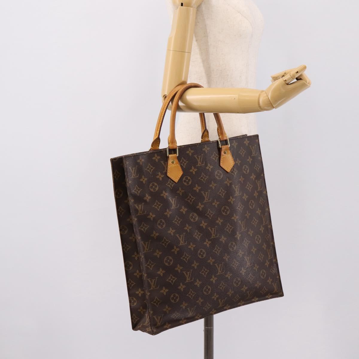 LOUIS VUITTON Monogram Sac Plat Hand Bag M51140 LV Auth ka6248