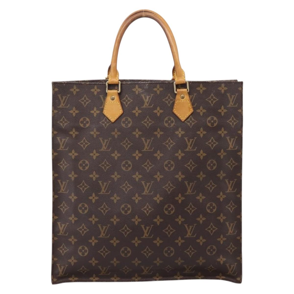 LOUIS VUITTON Monogram Sac Plat Hand Bag M51140 LV Auth ka6248