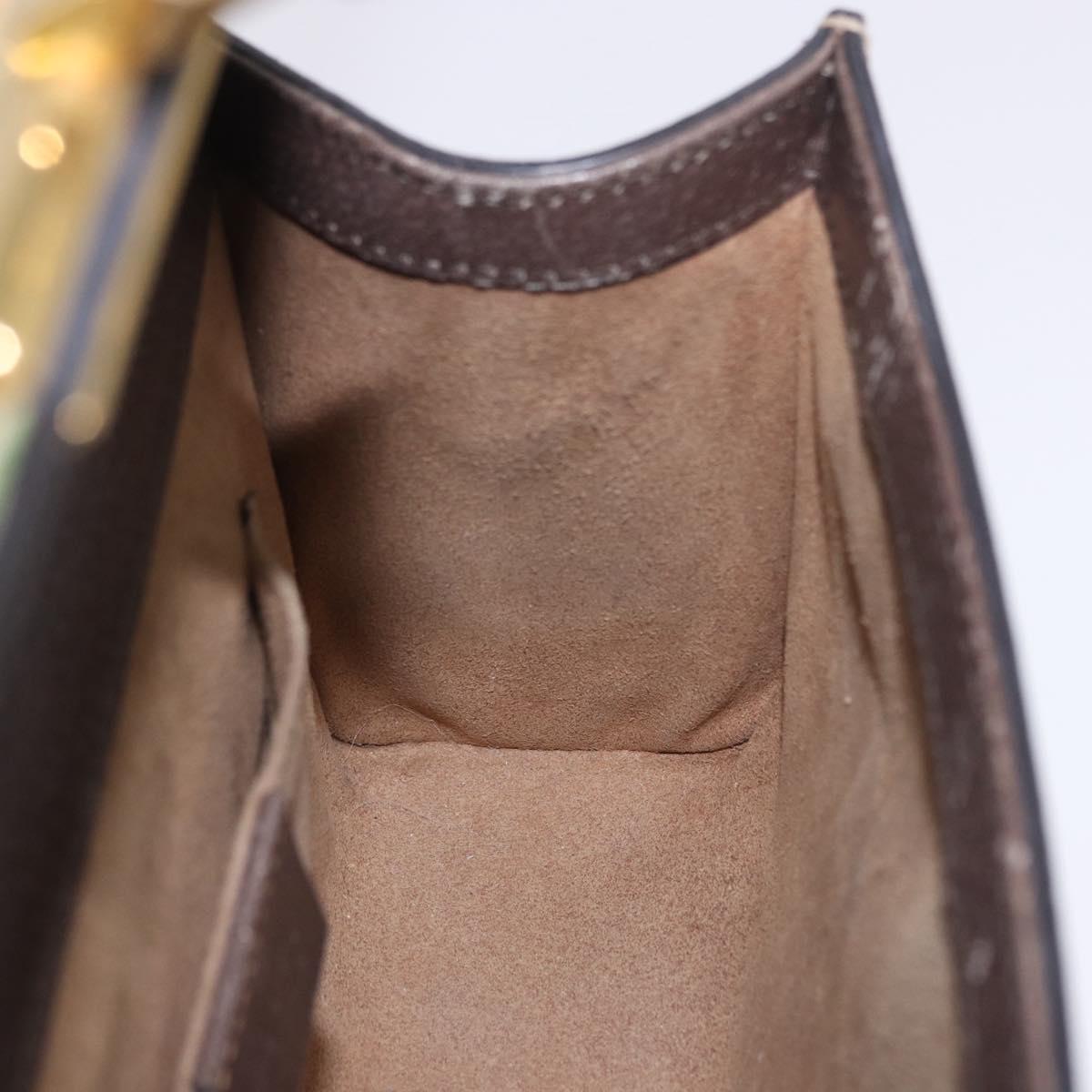 GUCCI GG Supreme Padlock Chain Shoulder Bag PVC Beige Gold 409487 Auth ka6254V