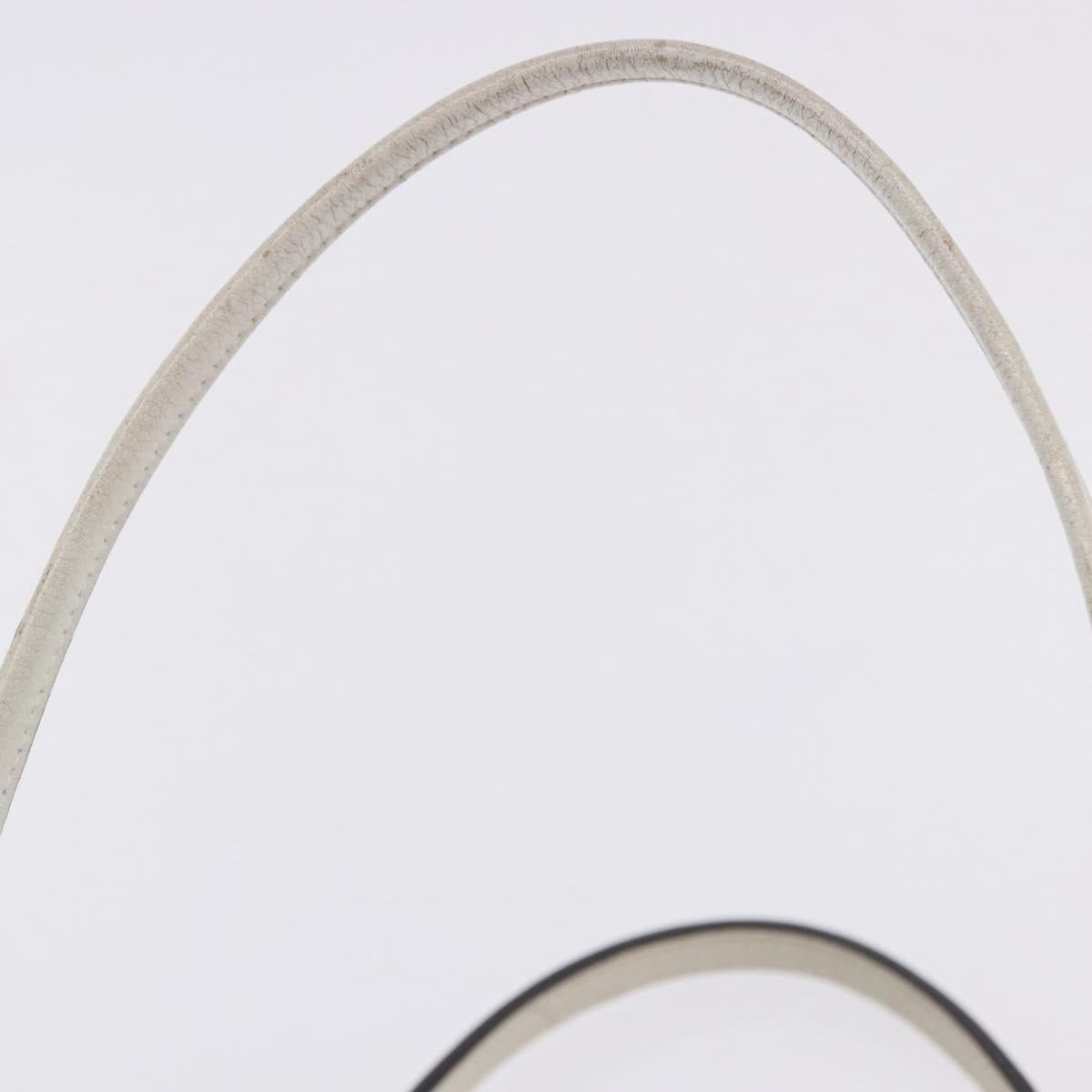 LOEWE Tote Bag Leather White Gold Tone Auth ka6256