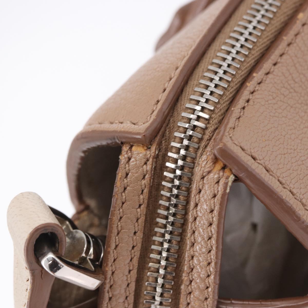 Miu Miu Hand Bag Leather 2way Beige Auth ka6259V