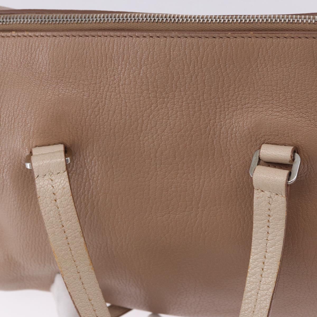Miu Miu Hand Bag Leather 2way Beige Auth ka6259V