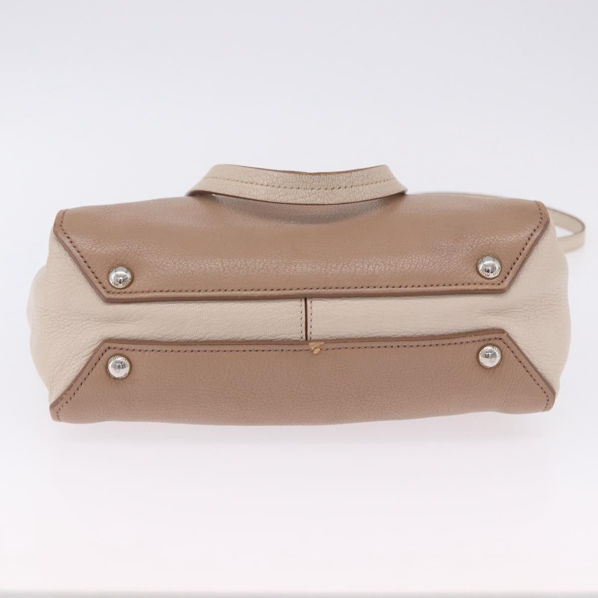 Miu Miu Hand Bag Leather 2way Beige Auth ka6259V