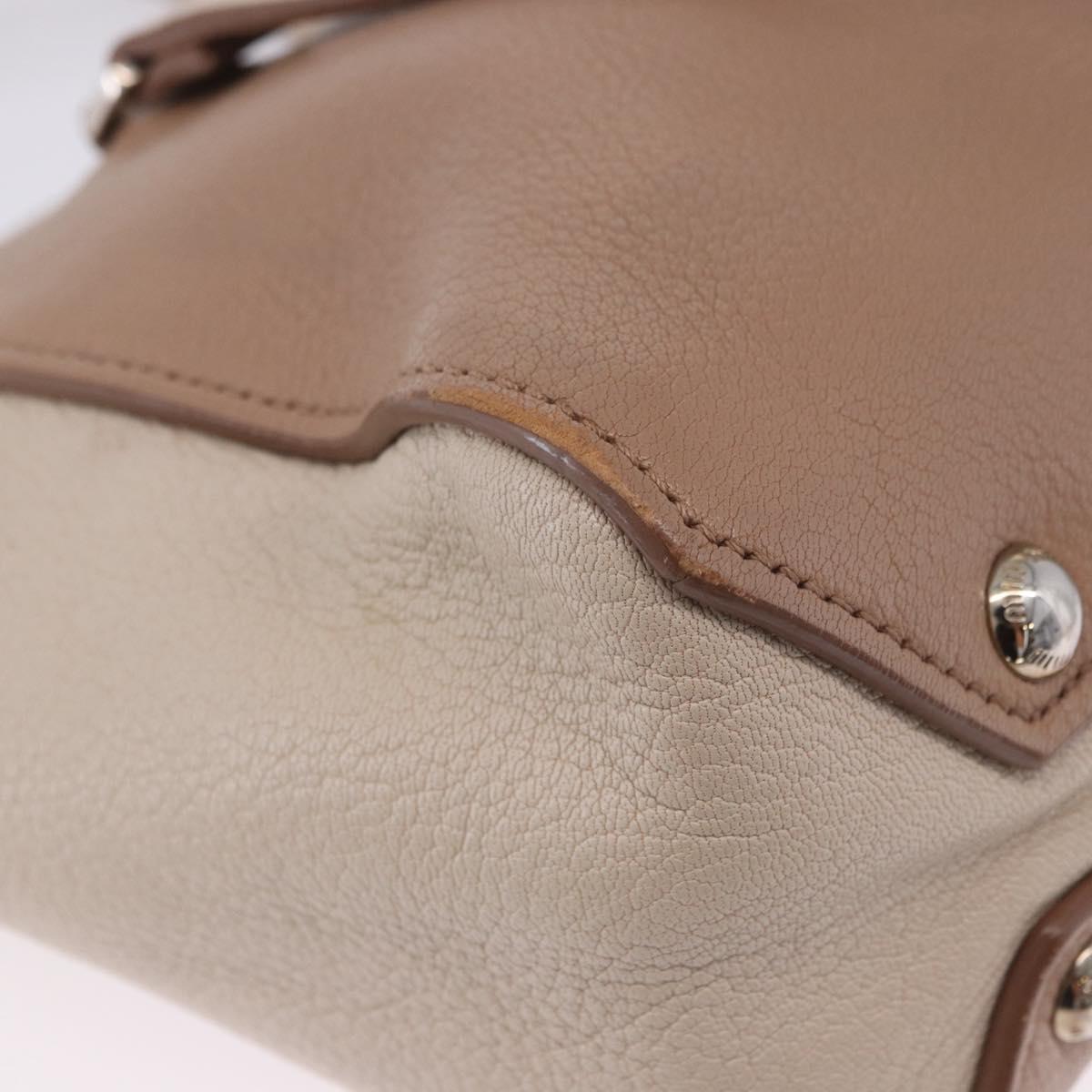 Miu Miu Hand Bag Leather 2way Beige Auth ka6259V