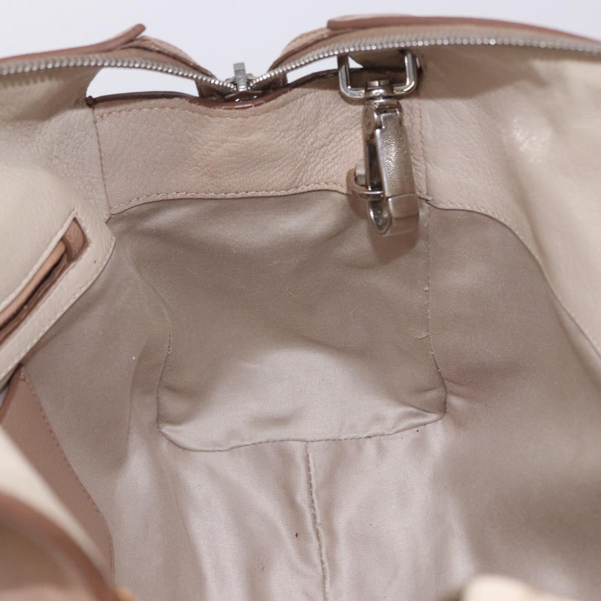 Miu Miu Hand Bag Leather 2way Beige Auth ka6259V