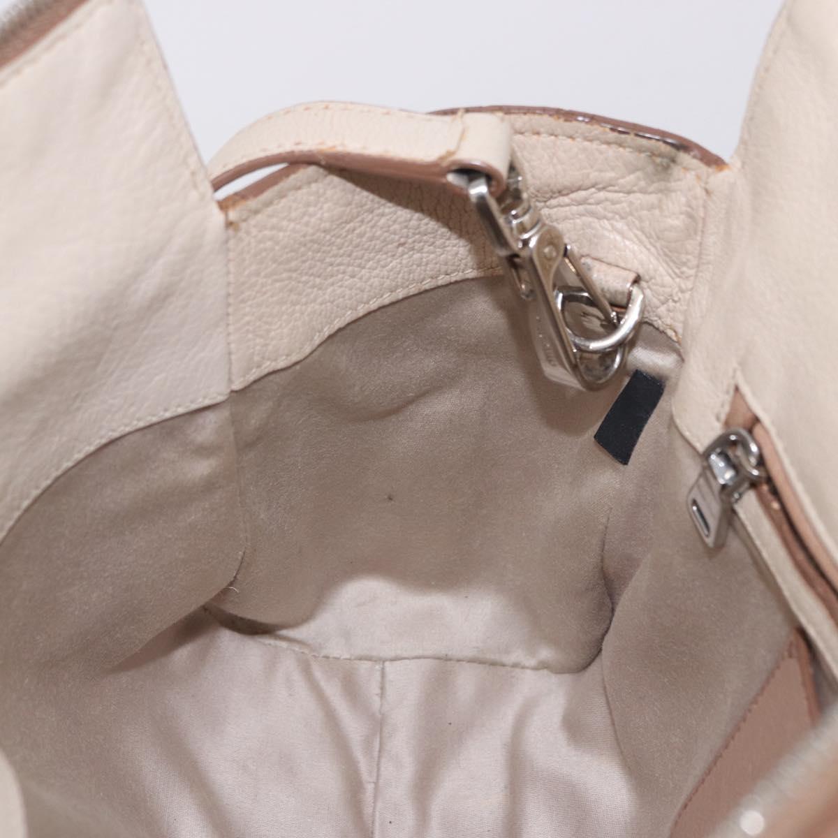 Miu Miu Hand Bag Leather 2way Beige Auth ka6259V