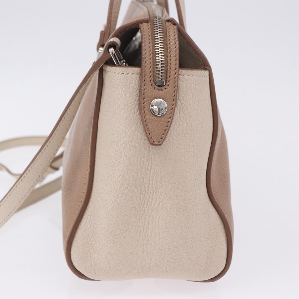 Miu Miu Hand Bag Leather 2way Beige Auth ka6259V