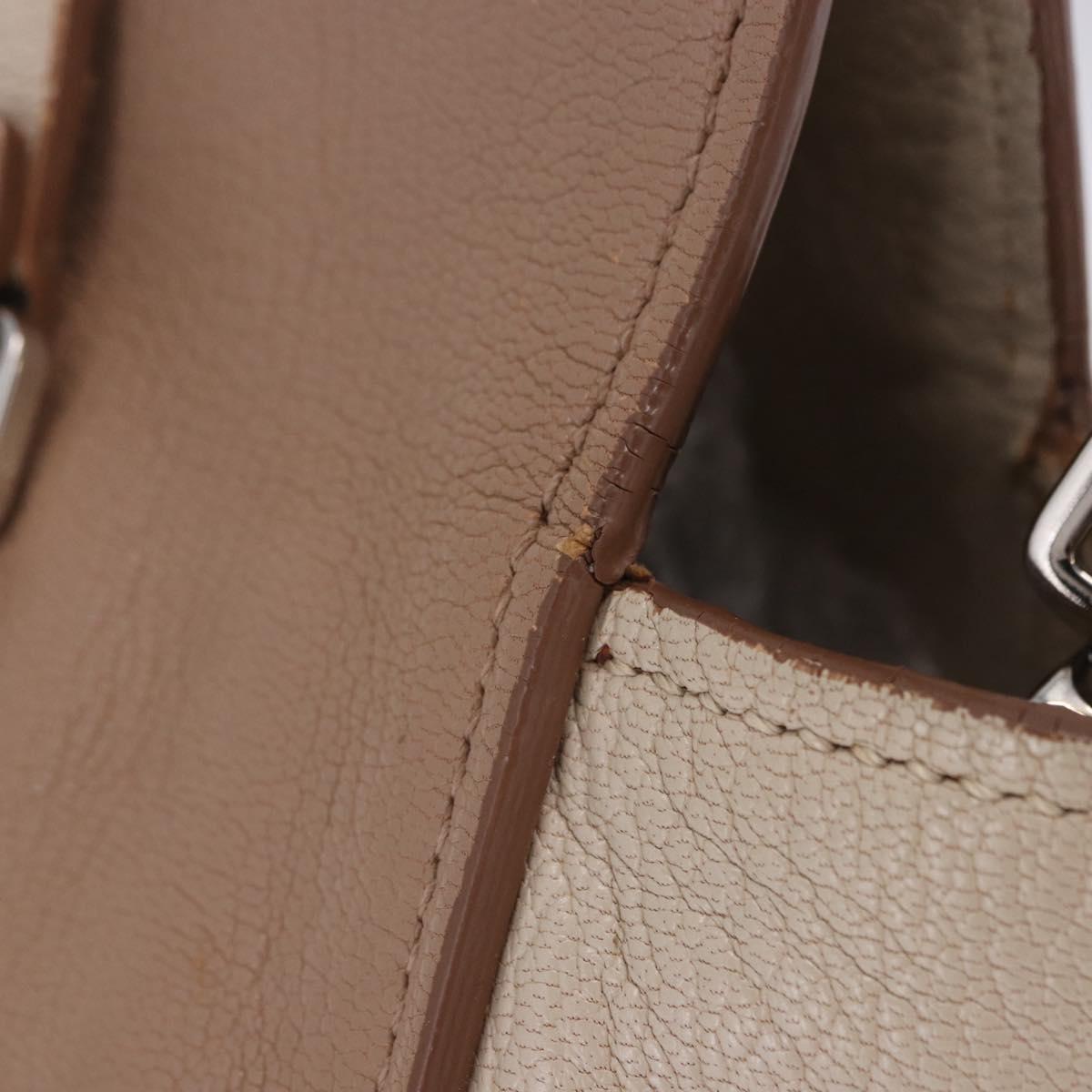 Miu Miu Hand Bag Leather 2way Beige Auth ka6259V