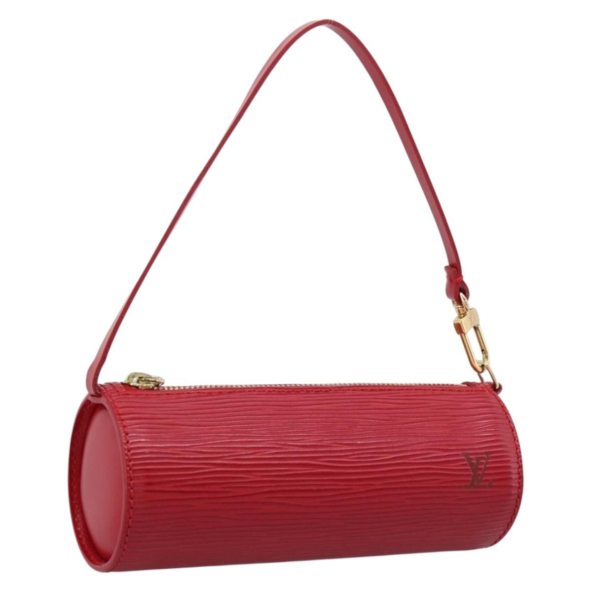 LOUIS VUITTON Epi Soufflot Pouch Red LV Auth ka6262A