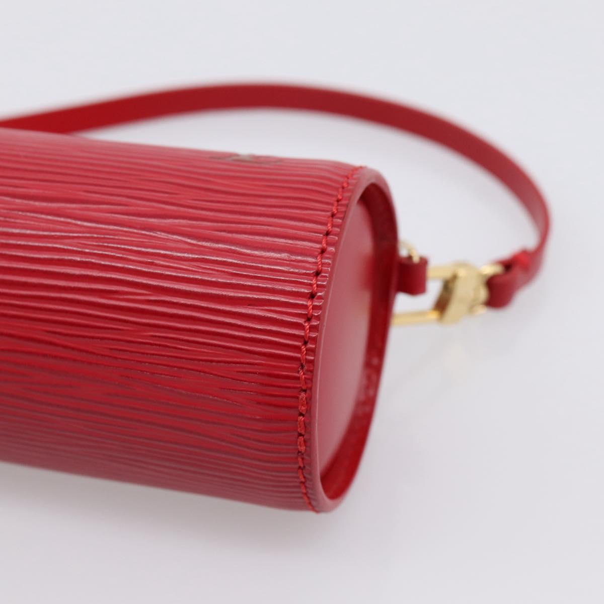 LOUIS VUITTON Epi Soufflot Pouch Red LV Auth ka6262A