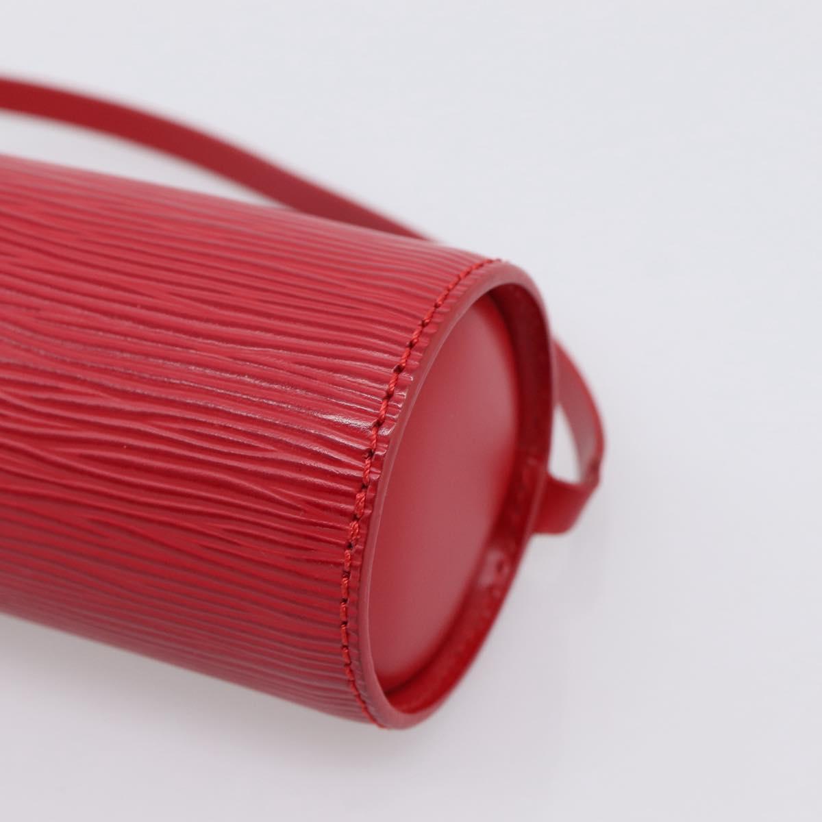 LOUIS VUITTON Epi Soufflot Pouch Red LV Auth ka6262A