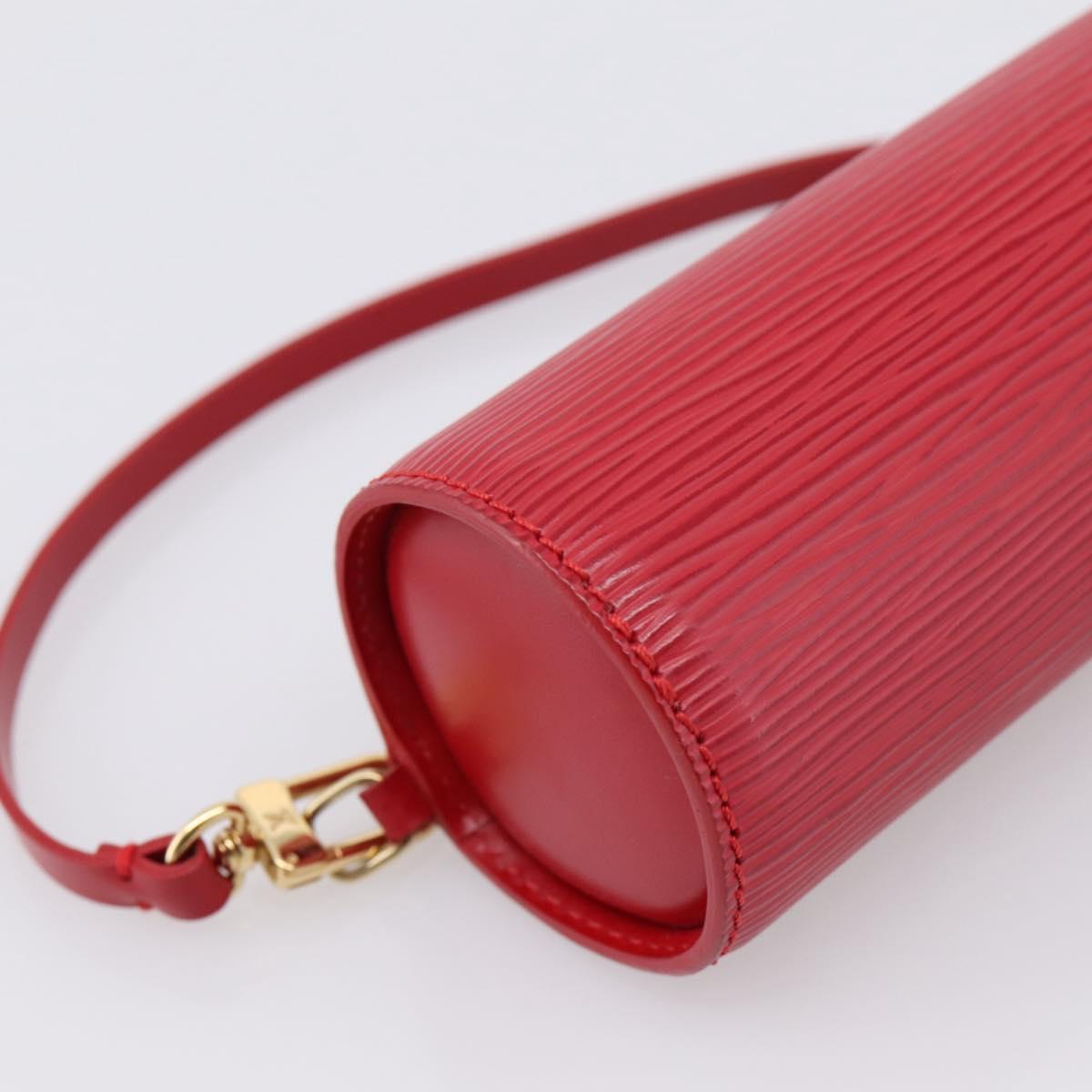 LOUIS VUITTON Epi Soufflot Pouch Red LV Auth ka6262A