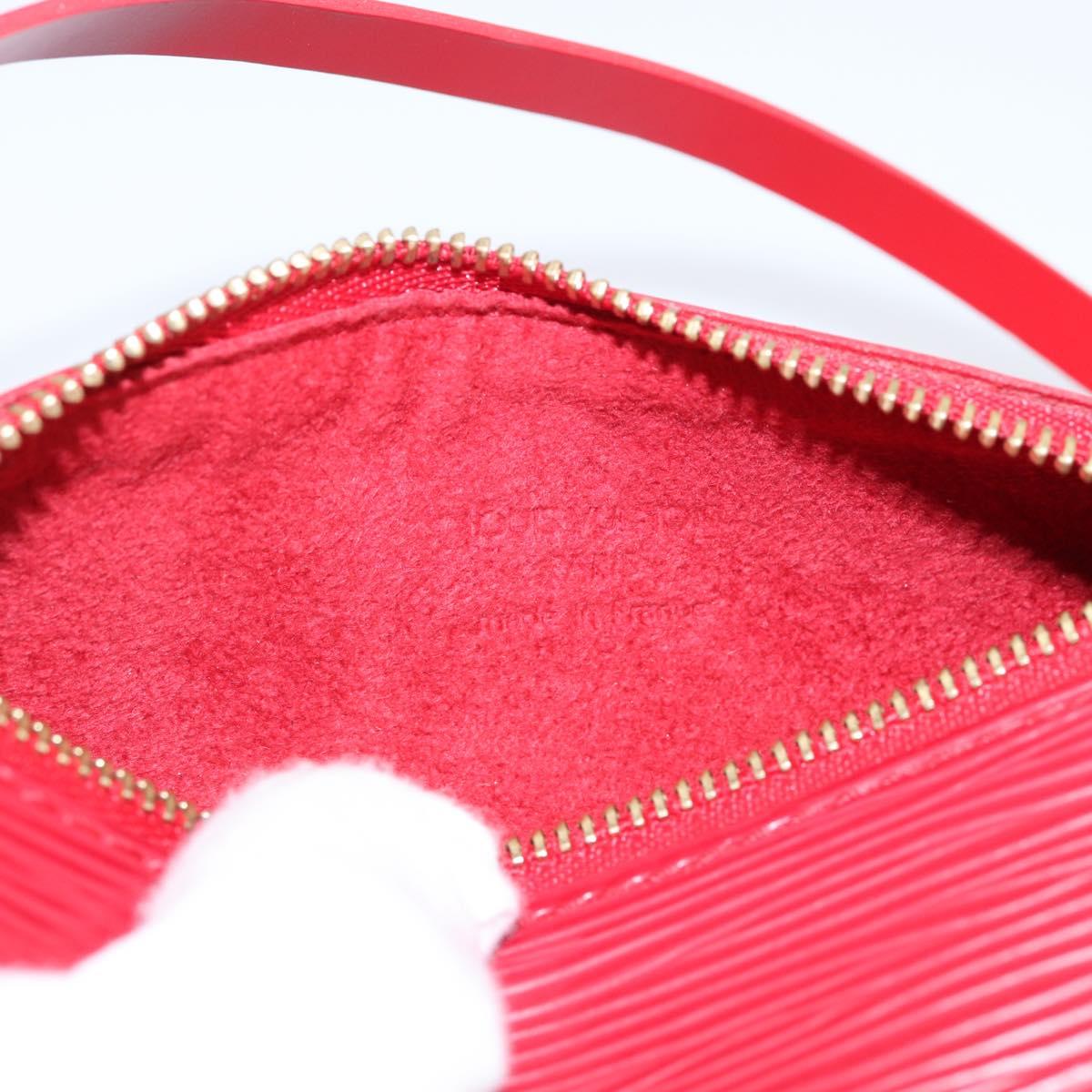 LOUIS VUITTON Epi Soufflot Pouch Red LV Auth ka6262A