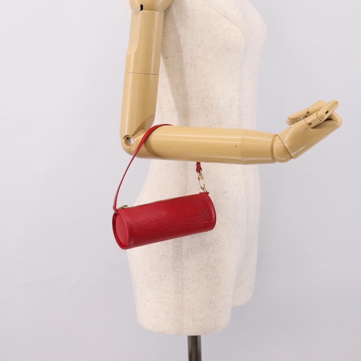 LOUIS VUITTON Epi Soufflot Pouch Red LV Auth ka6262A