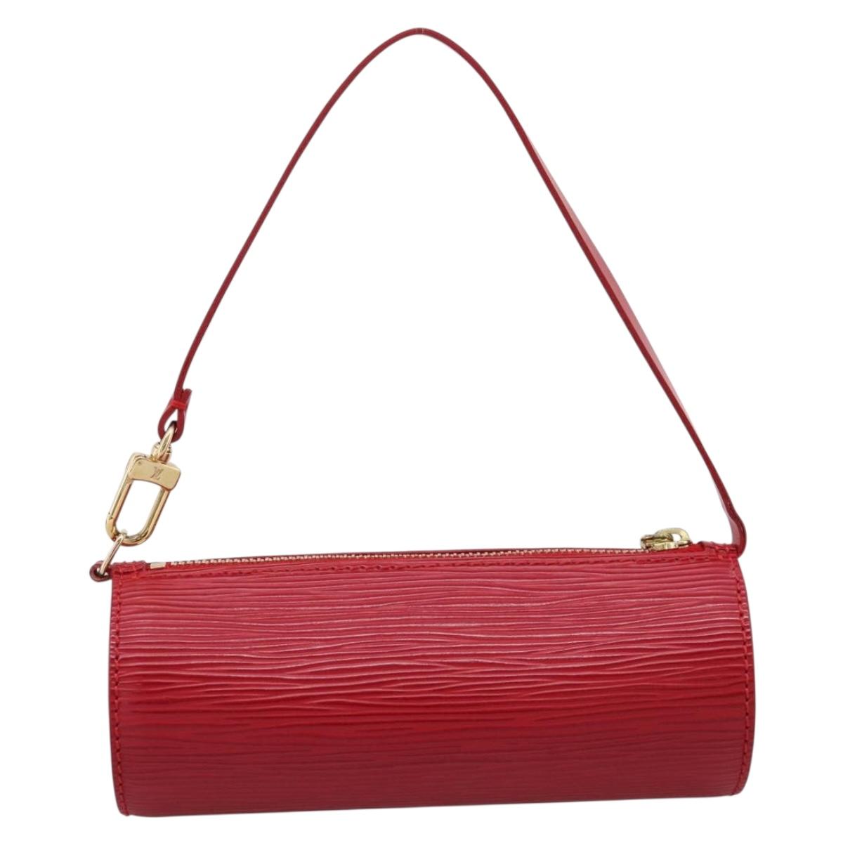 LOUIS VUITTON Epi Soufflot Pouch Red LV Auth ka6262A