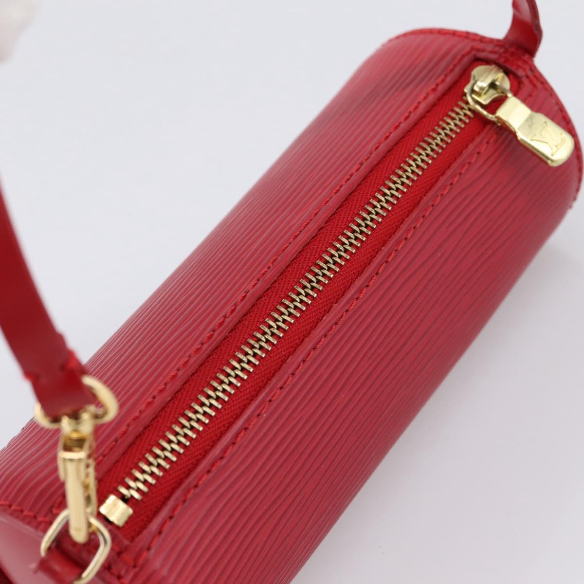 LOUIS VUITTON Epi Soufflot Pouch Red LV Auth ka6262A