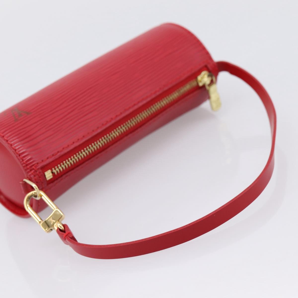 LOUIS VUITTON Epi Soufflot Pouch Red LV Auth ka6262A