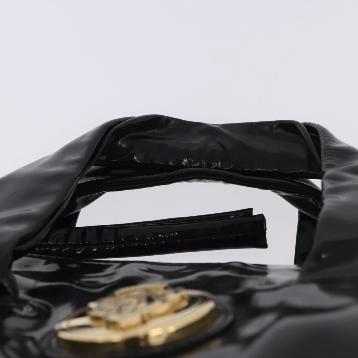 GUCCI Histeria Hand Bag Patent Black 197020 Auth ka6264