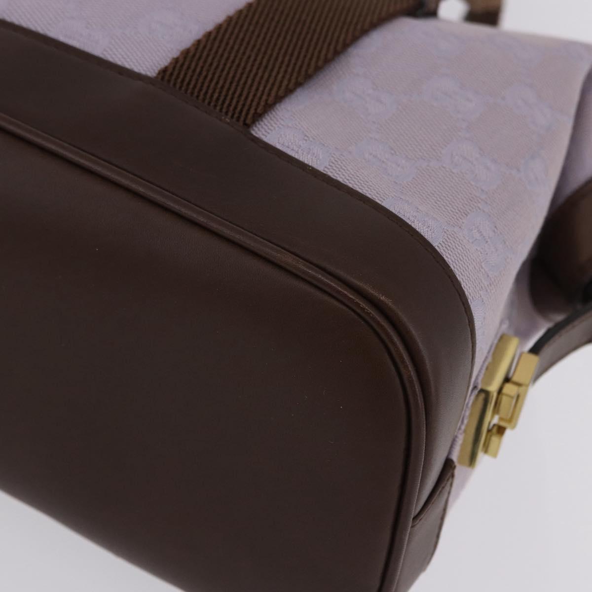 GUCCI GG Canvas Tote Bag Purple Gold Tone 92734 Auth ka6265V