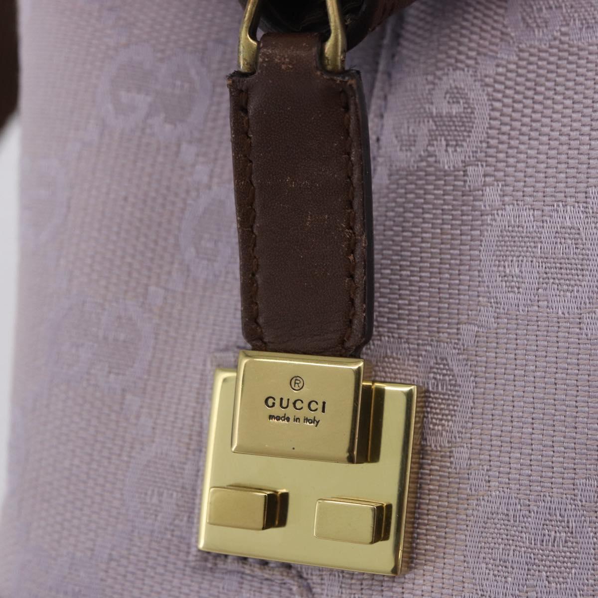 GUCCI GG Canvas Tote Bag Purple Gold Tone 92734 Auth ka6265V