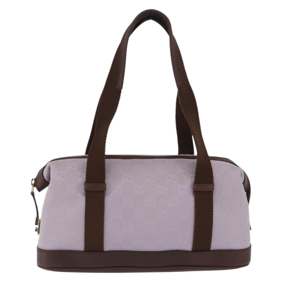 GUCCI GG Canvas Tote Bag Purple Gold Tone 92734 Auth ka6265V